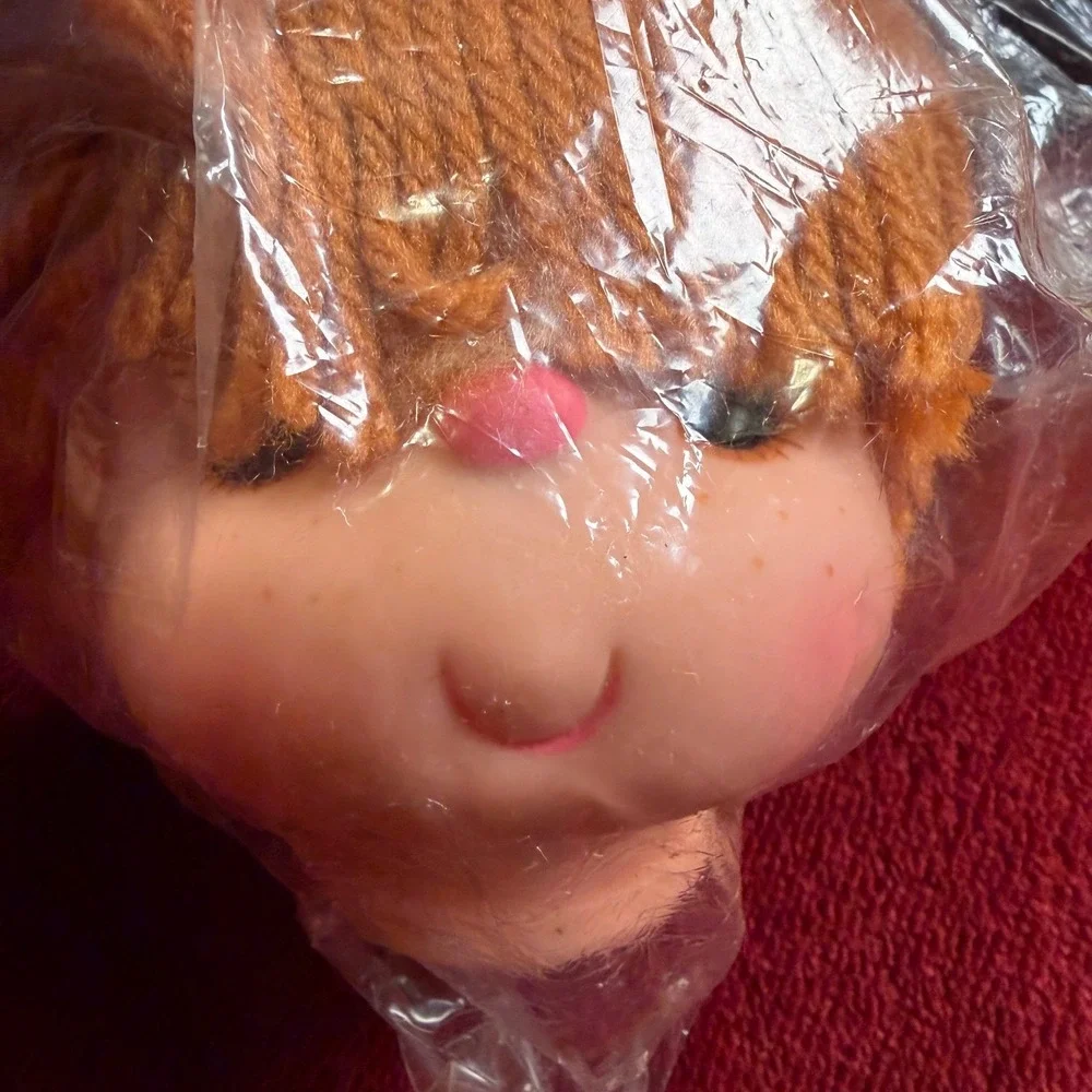 Vintage‎ Fibre-Craft Doll Head and Hands Set 4.5 Inch Orange Hair No. 7572